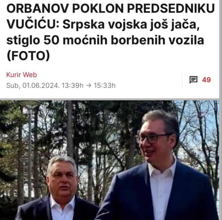 a magyar kormány titkolja, hány páncélos harci járművet küldött Szerbiába